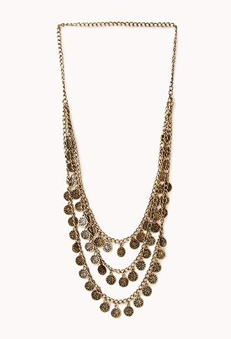 Forever21 Traveler Layered Coin Necklace