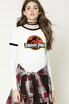 Forever21 Women's  Jurassic Park Ringer Tee