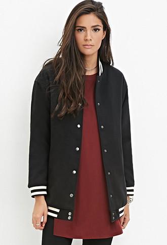 Forever21 Longline Varsity Jacket