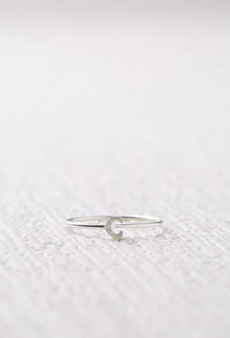 Forever21 Cool And Interesting C Initial Ring (silver)