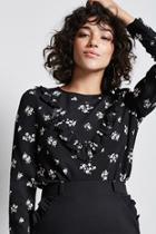 Forever21 Floral Ruffle-trim Top