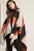 Forever21 Woven Heart Colorblock Poncho