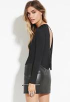 Forever21 Women's  Black Twisted Cutout-back Top