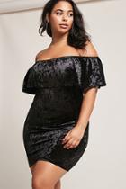 Forever21 Plus Size Velvet Off-the-shoulder Dress