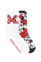 Forever21 Minnie Mouse Graphic Crew Socks - 2 Pack