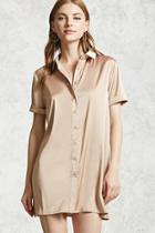 Forever21 Satin Button-down Shirt Dress