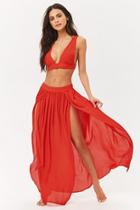 Forever21 Chiffon Swim Cover-up Crop Top