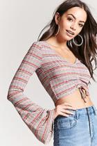 Forever21 Multicolor Stripe Ruched Crop Top