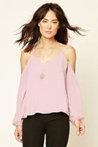 Love21 Women's  Dusty Pink Contemporary Open-shoulder Top