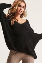 Forever21 Chenille V-neck Waffle-knit Sweater