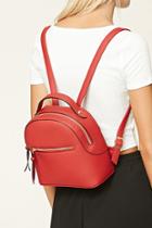Forever21 Red Faux Leather Backpack