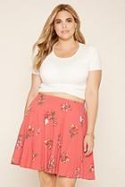 Forever21 Plus Women's  Plus Size Floral Print Skirt