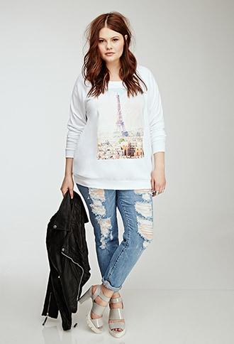 Forever21 Plus Size Eiffel Tower Sweatshirt
