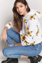 Forever21 French Terry Sunflower Print Pullover