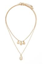 Forever21 Flower-shaped Faux Crystal Necklace Set