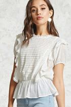 Forever21 Pintuck Bib Ruffle Blouse