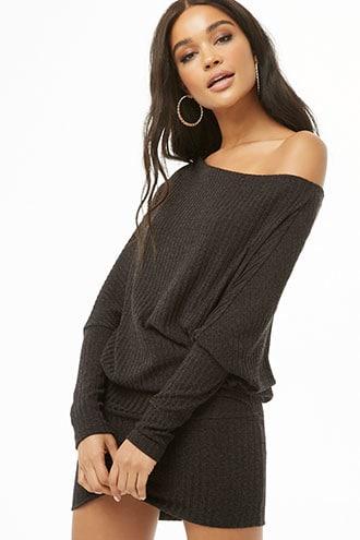 Forever21 Asymmetrical Ribbed Sweater Dress