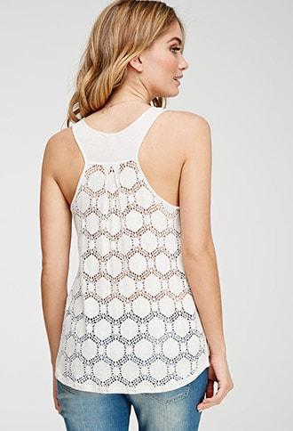Forever21 Contemporary Crochet-back Tank