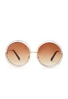 Forever21 Oversized Round Sunglasses (gold/brown)