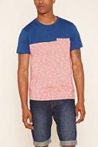 21 Men Men's  Navy & Red Colorblock Slub Knit Tee