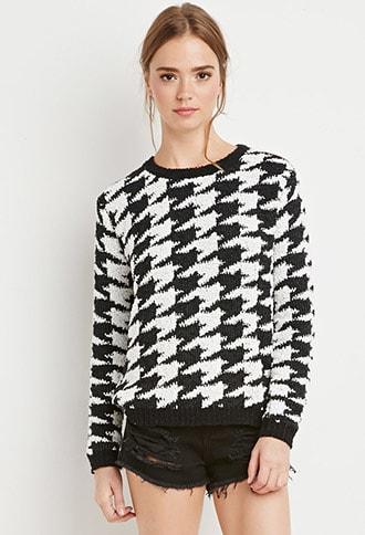 Forever21 Houndstooth Ball-knit Sweater