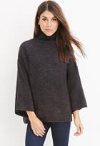 Love21 Women's  Contemporary Fuzzy Turtleneck Sweater (charcoal)