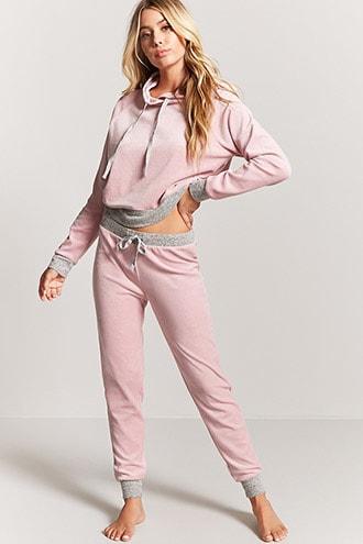 Forever21 Contrast Velour Pj Pants