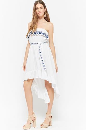 Forever21 Z&l Europe Embroidered Flounce Dress