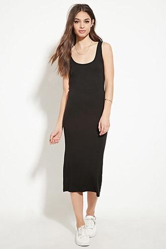 Forever21 Plus Women's  Black Bodycon Midi Dress