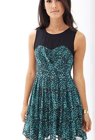 Forever21 Contemporary Colorblock Printed A-line Dress