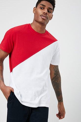 Forever21 Diagonal Colorblock Tee
