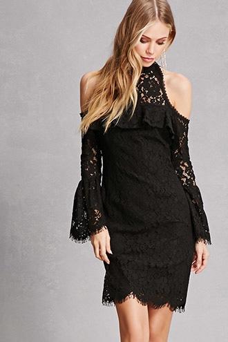 Forever21 Dark Pink Lace Cutout Dress