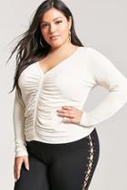 Forever21 Plus Size Ribbed Knit Ruched Top