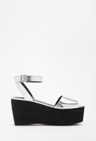 Forever21 Metallic Faux Leather Platform Sandal