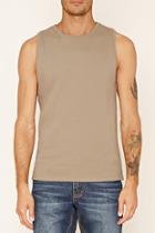 21 Men Men's  Taupe French Terry Muscle Tee
