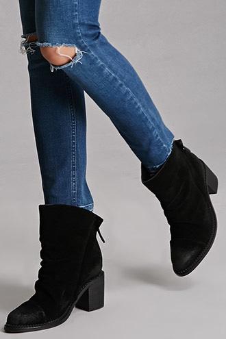 Forever21 Women's  Black Sbicca Zippered Booties