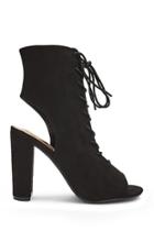 Forever21 Lace-up Open-toe Booties