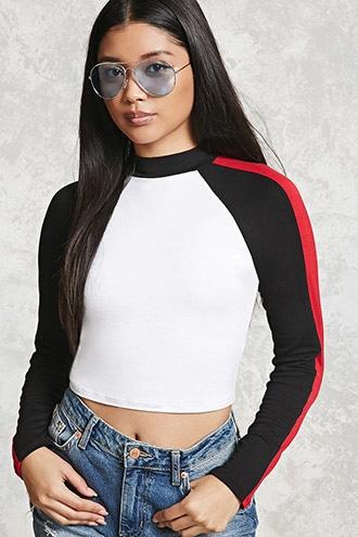 Forever21 Colorblock High Neck Top