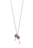 Forever21 Longline Etched Key Charm Necklace (antic Gold)