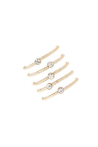 Forever21 Twisted Rhinestone Ring Set