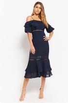 Forever21 Dark Pink Eyelet Midi Dress