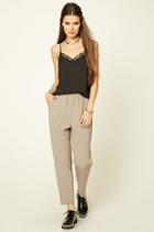 Forever21 Women's  Taupe Woven Trousers