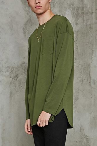Forever21 Long-sleeve Pocket Tee