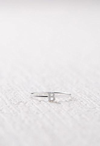 Forever21 Cool And Interesting B Initial Ring (silver)