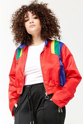 Forever21 Plus Size Colorblock Zip-front Jacket