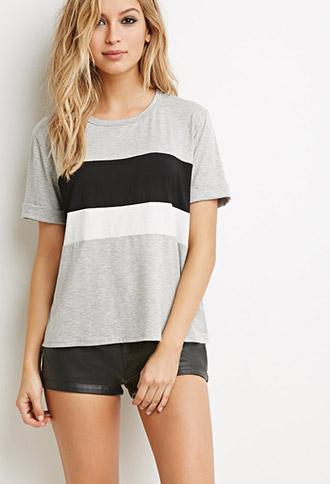 Forever21 Heathered Colorblock Tee
