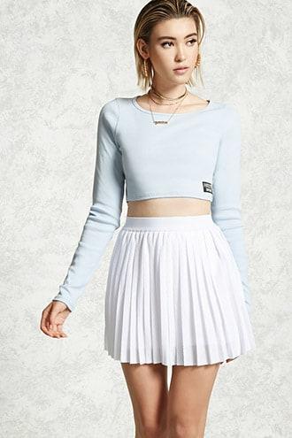 Forever21 Pleated Mesh Mini Skirt