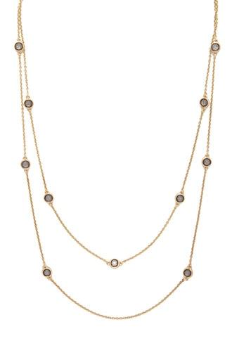 Forever21 Grey & Gold Faux Stone Layered Necklace