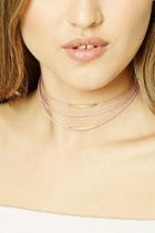 Forever21 Layered Curved Pendant Choker