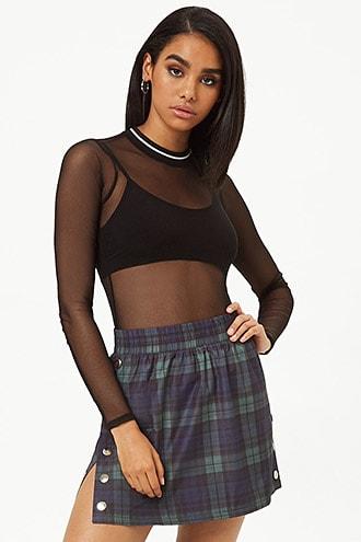 Forever21 Plaid Tearaway Skirt